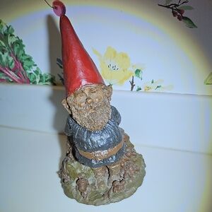 Charming Red and Brown Garden Gnome Sculpture "Forest Gnome # 72"